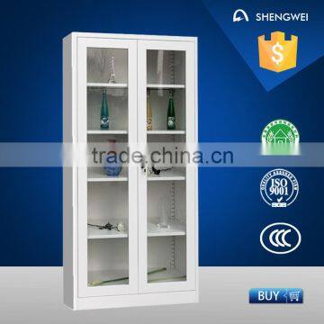 Glass Sliding Door Metal Vertical Filing Cabinet with lock, file cabinet in office