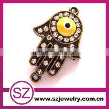 G23 hotsale rhinestone crystal hamsa hand evil eye pendant