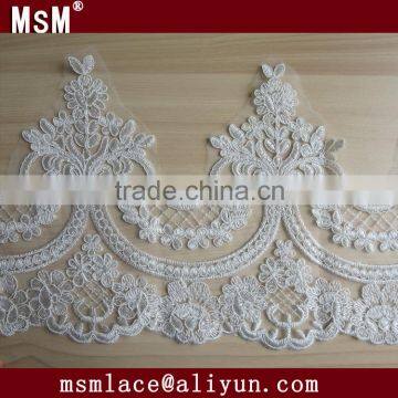 2015 new design cording lace trim/corded lace trimming for bridal dress