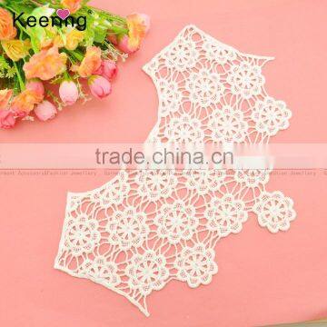 33*23.5cm white flower pattern back lace for garments WLS-011