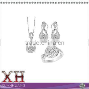 Sterling Silver Set European Style Bridal Jewelry Set