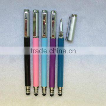 various color 2 in 1 metal stylus touch screen ball pen for promotional gift