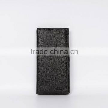 Lychee skin genuine leather fancy men's folded wallet