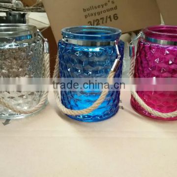 glass candle jar with thread thread candle jars