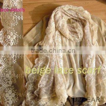 Hot Sale the Most Popular Long Wave Lace Scarf Quality Choice photo-2