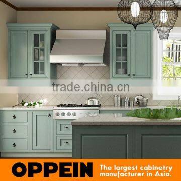 Indonesia Project Modern Style Light Green PVC Kitchen Cabinet photo-2