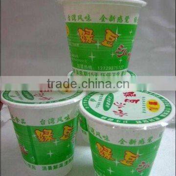 Plastic cup lid film for sweet mung bean soup