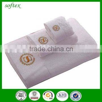 100% cotton 3pcs embroidery towels bath set for hotel