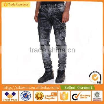 Wholesale Skinny Smoke Jeans 100% Cotton Fabric Faded Jeans For Men