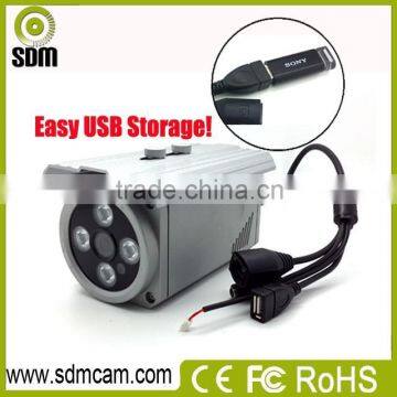 720P HD IP security cctv camera with 64GB U-disk for video storage