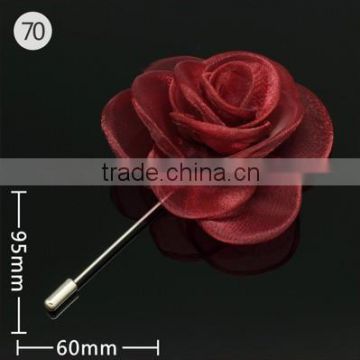 Vintage Organza Fabric Peony Flower Corsage For Clothes,Large Solid Color Flower Brooch Pins For Men