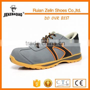 hot selling grey color nubuck leather sport safety shoes with steel toe