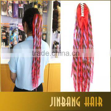 Plastic Claw Ponytail Straight European Ombre Two Tone Pony Tail Hair Pieces Synthetic Hair Extension photo-3
