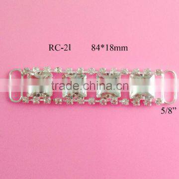 Stock hot selling acrylic rhinestone connector for headband/hairwear(RC-21)