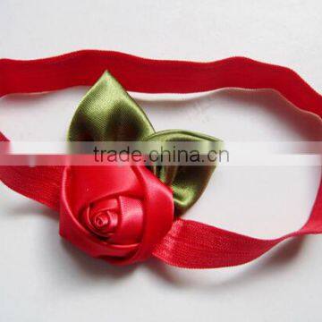 Ribbons Rose Headband, Baby Flower Headband,Christmas Headband, Christmas Hair Bow ,Childrens Accessories