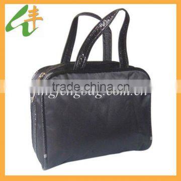 2014 new arrival classical ladies black satin handbag