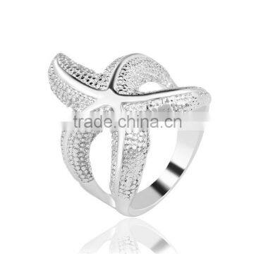 Cheap Fashion Jewelry Zinc Alloy Metal Starfish Finger Ring for Women photo-2
