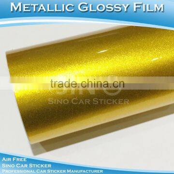 CARLIKE Super Quality Chrome Gold Glossy Car Wrap Vinyl Metallic Foil