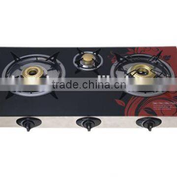 3 burner glass top gas stove 8734