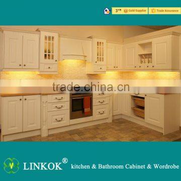 High quality modern glossy solid wood kitchen cabinet with pantry