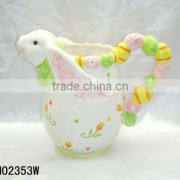 Easter rabbit decorative ceramic water pitcher