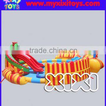 Summer popular inflatable water playground for kids, large land inflatable water park