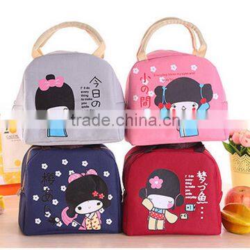 2016 lovely Japanese girl insulated lunch cooler bag