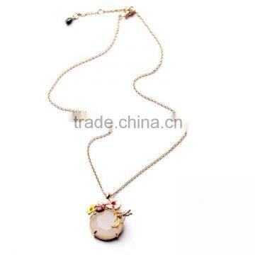 New Design Hot Sale Fashion delicate pendant long necklace, flower pendant necklace, stacked necklacese