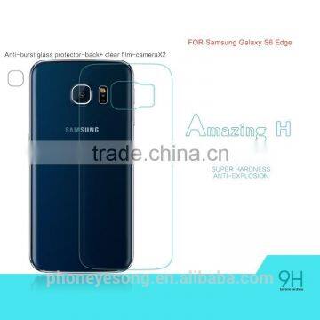 Factory price mobile phone Tempered Glass Screen protector/film for Samsung Galaxy S6 Edge back