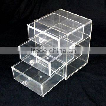 Acrylic 3 Drawers Storage Organizer Box for Cosmetics, Jewelry