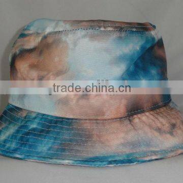 women polyester printed bucket hat with OEM custom