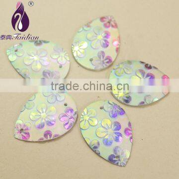 18*25 mm Teardrop Sew On Rhinestone , Flatback Gemstone Cabochon ,Earring Pendent Baeds