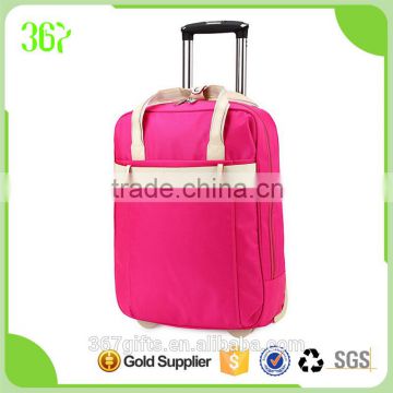 Fashion Design Hot Selling Girls Travel Portable Pink Colour Trolley Bag for Ladies