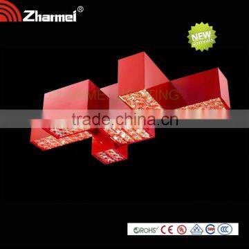 Six Compund Red Modern Crystal Ceiling Lamp