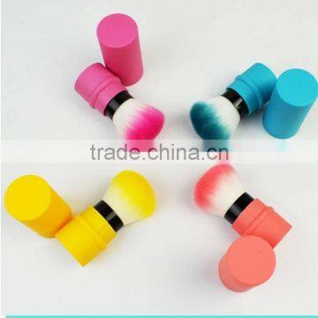 Colorful Retractable Round Hair Kabuki Brush photo-2