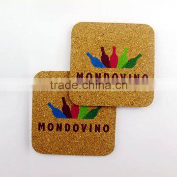 Factory wholesale custom made slate placemats and coaster with cork bottom cup coaster