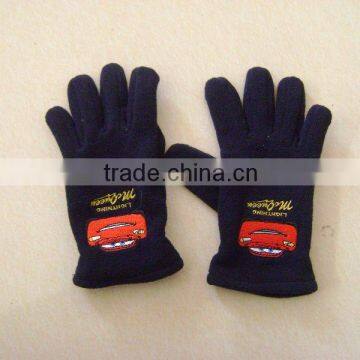 children polar fleece gloves with embroidery logo