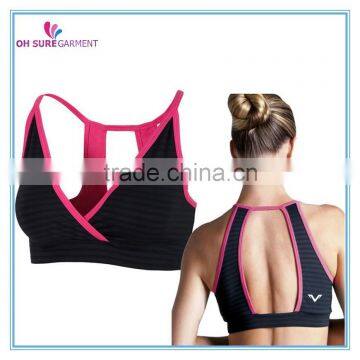 nylon/spandex gym bra, active bra, yoga bra for women