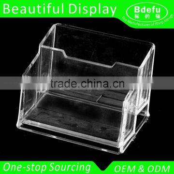 Customized clear acrylic box design name card rack