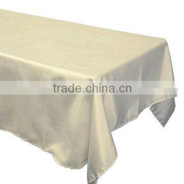 Ivory satin square table cloth/table linen for weddings