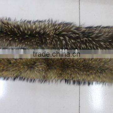 Large Natural Raccoon Fur Collar for Jacket Collar Wrap Scarf