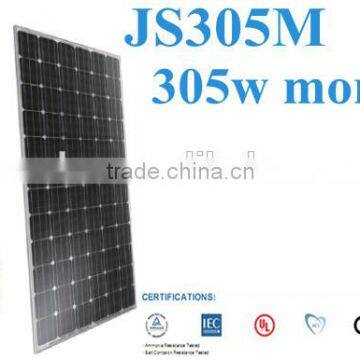 305w mono Solar modules with 72pcs 156*156 mono cells with CE, TUV, UL, CSA, MCS PV CYCLE