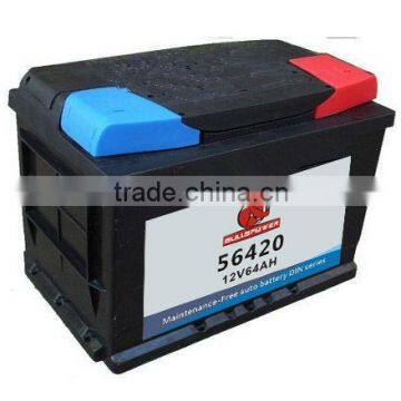 High Quality Car Battery 56420 DIN Standard mf 68ah 12v 75d23l Car Battery photo-3
