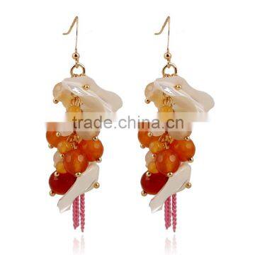 New hanging earring design rhinestone shell earring