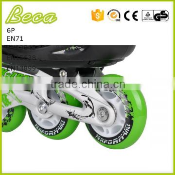 Wholesale Retractable Green Metal Frame pu Wheel Roller Skate Shoes photo-3
