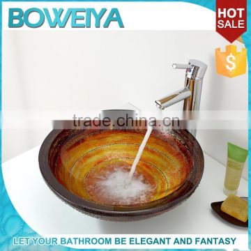 Bowei Glass Art Custom Small Size Hotel Bathroom Hand Wash Sink