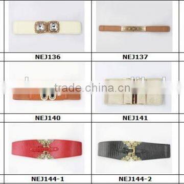 Ladies New Fashion Black Elastic PU Ribbon Waist Belt photo-6