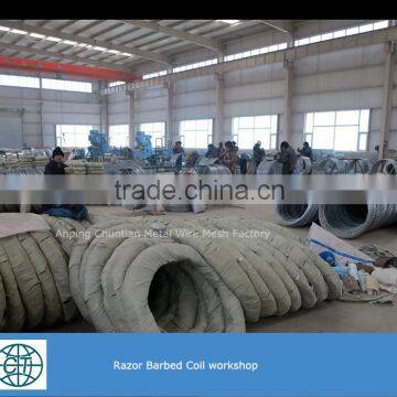 Low Price Hot Dipped Galvanized Razor Barbed Wire Coil For Fencing