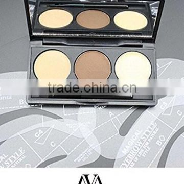 2016 best selling high quality long-lasting 3 colors makeup eyebrow powder kit