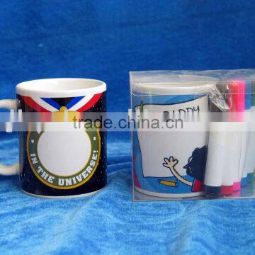 Brush-pencil Mug, sublimation coated pencil mug